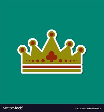 Paper sticker on stylish background crown royal vector image