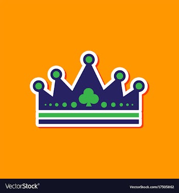 Paper sticker on stylish background crown royal vector image