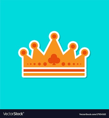 Paper sticker on stylish background crown royal vector image