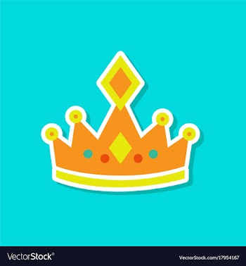 Paper sticker on stylish background crown royal vector image
