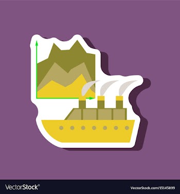 Paper sticker on stylish background cruise ship vector image