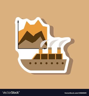 Paper sticker on stylish background cruise ship vector image