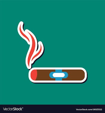 Paper sticker on stylish background cuba cigar vector image