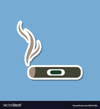 Paper sticker on stylish background cuba cigar vector image