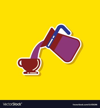 Paper sticker on stylish background cup Coffee vector image