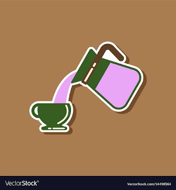 Paper sticker on stylish background cup coffee vector image