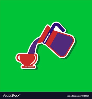 Paper sticker on stylish background cup coffee vector image
