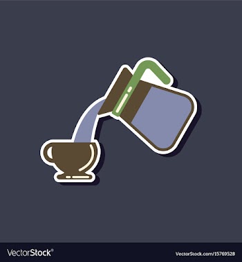 Paper sticker on stylish background cup coffee vector image