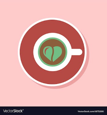 Paper sticker on stylish background cup coffee vector image