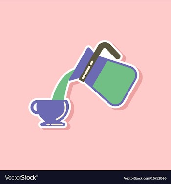 Paper sticker on stylish background cup coffee vector image