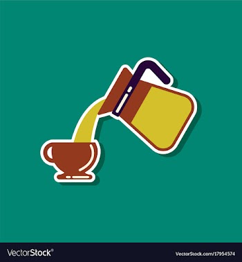 Paper sticker on stylish background cup coffee vector image