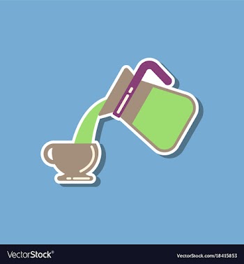 Paper sticker on stylish background cup coffee vector image