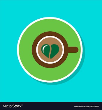 Paper sticker on stylish background cup coffee vector image