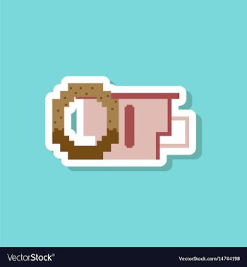 Paper sticker on stylish background cup of coffee vector image