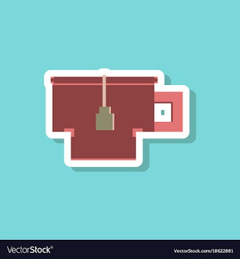 Paper sticker on stylish background cup of tea vector image