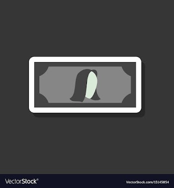 Paper sticker on stylish background currency cash vector image