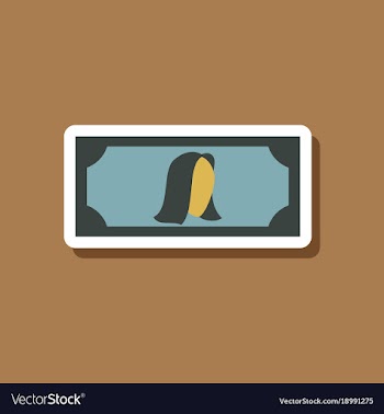 Paper sticker on stylish background currency cash vector image