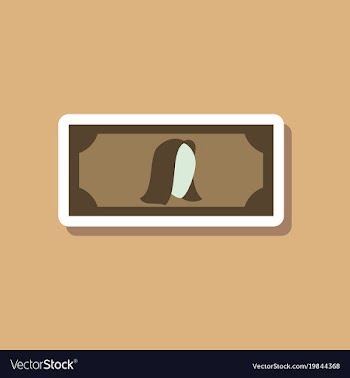 Paper sticker on stylish background currency cash vector image