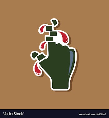 Paper sticker on stylish background cut fingers vector image