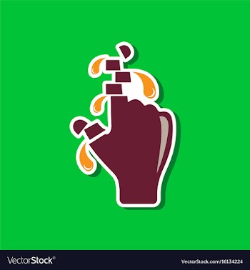 Paper sticker on stylish background cut fingers vector image
