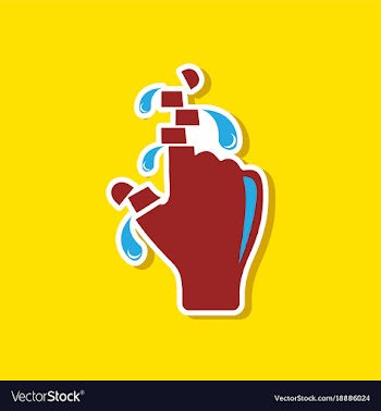 Paper sticker on stylish background cut fingers vector image