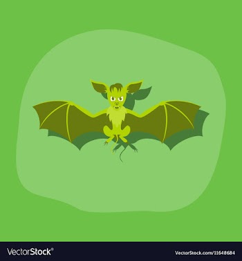 Paper sticker on stylish background cute bat vector image