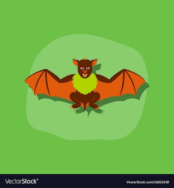 Paper sticker on stylish background cute bat vector image