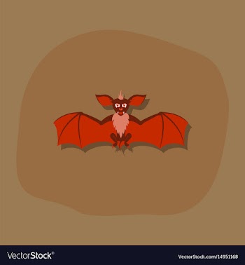 Paper sticker on stylish background cute bat vector image