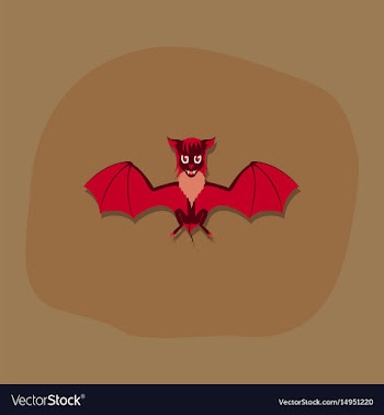 Paper sticker on stylish background cute bat vector image
