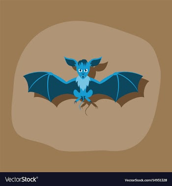 Paper sticker on stylish background cute bat vector image