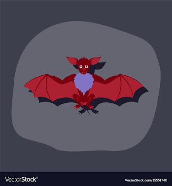 Paper sticker on stylish background cute bat vector image