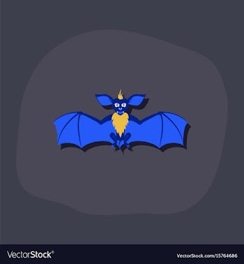 Paper sticker on stylish background cute bat vector image