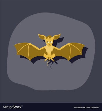 Paper sticker on stylish background cute bat vector image