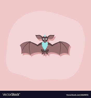Paper sticker on stylish background cute bat vector image