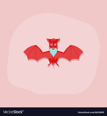 Paper sticker on stylish background cute bat vector image