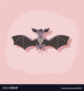 Paper sticker on stylish background cute bat vector image