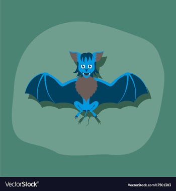 Paper sticker on stylish background cute bat vector image