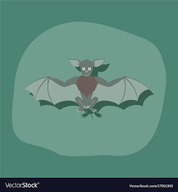 Paper sticker on stylish background cute bat vector image