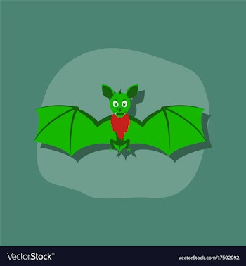Paper sticker on stylish background cute bat vector image