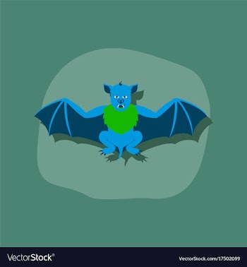 Paper sticker on stylish background cute bat vector image