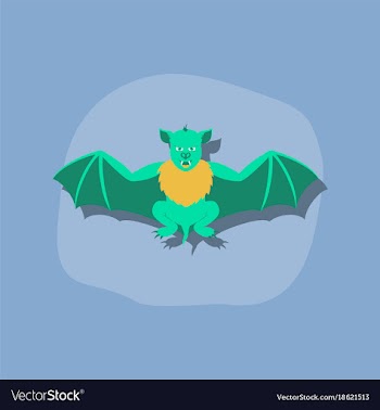 Paper sticker on stylish background cute bat vector image