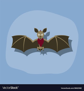 Paper sticker on stylish background cute bat vector image