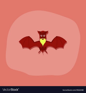 Paper sticker on stylish background cute bat vector image