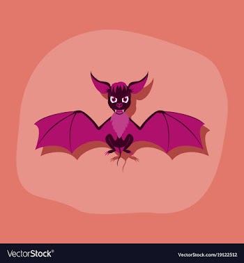 Paper sticker on stylish background cute bat vector image