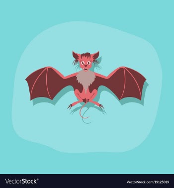 Paper sticker on stylish background cute bat vector image