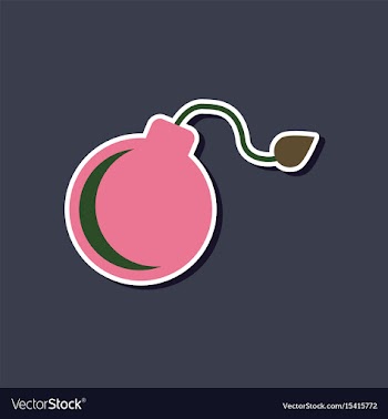 Paper sticker on stylish background dangerous bomb vector image