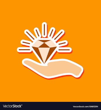 Paper sticker on stylish background Diamond in vector image
