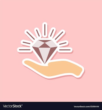 Paper sticker on stylish background diamond in vector image