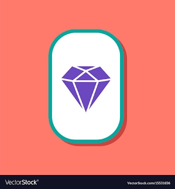 Paper sticker on stylish background diamond symbol vector image