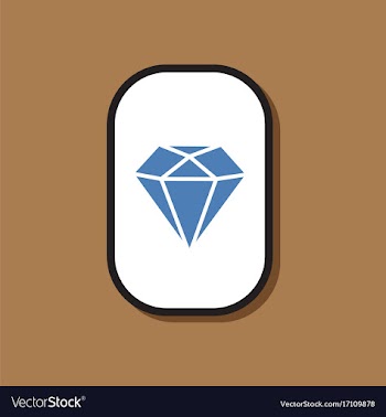 Paper sticker on stylish background diamond symbol vector image
